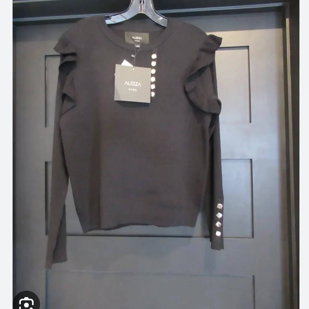 ALEEZA PARIS SATIN RUFFLE BLOUSE - Picture 4 of 5